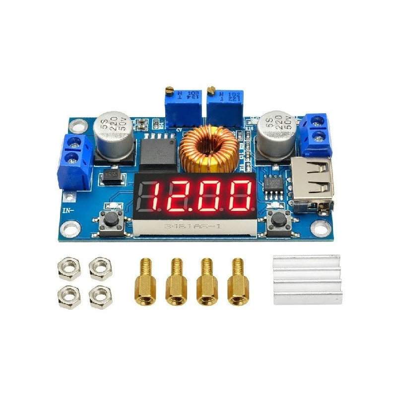 Módulo regulador XL4015 step-down 50W 5A con display