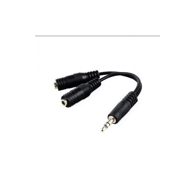 Extension de audio 2 jack 3.5mm a plug 3.5mm 20cm