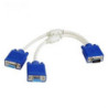 Cable tipo Y de 1 plug VGA a 2 jack VGA 22cm