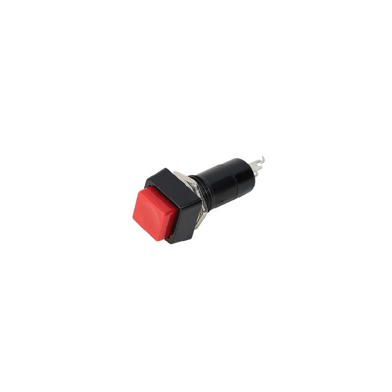 Pushbutton cuadrado rojo plastico PB-105RD