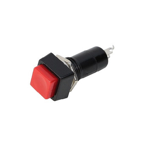 Pushbutton cuadrado rojo plastico PB-105RD