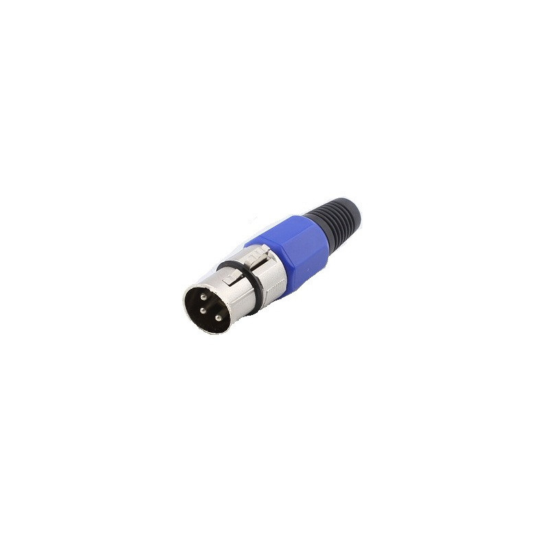 Plug Canon XLR plastico macho azul CA-195PSBL