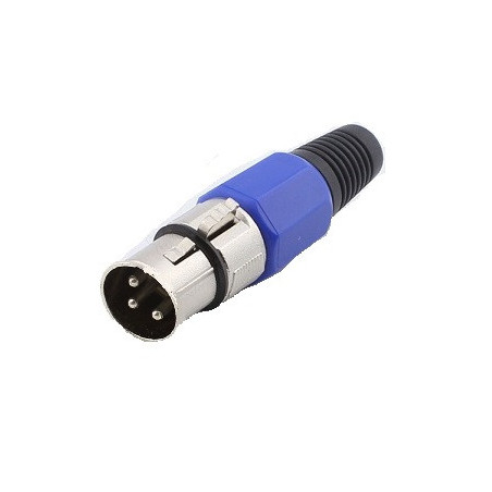 Plug Canon XLR plastico macho azul CA-195PSBL