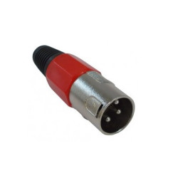 Plug Cannon XLR plastico macho rojo CA-195PSRD