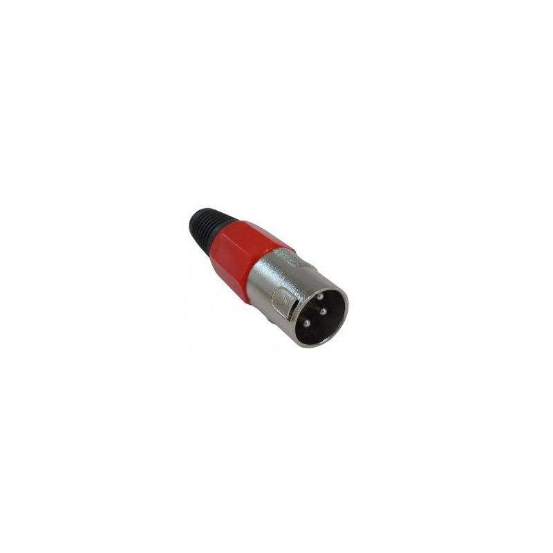 Plug Cannon XLR plastico macho rojo CA-195PSRD