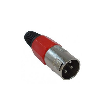 Plug Cannon XLR plastico macho rojo CA-195PSRD