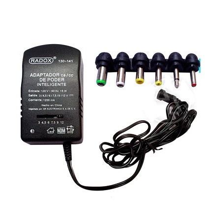 Eliminador universal 3V/4.5V/6V/7.5V/9V/12V 1.2 A