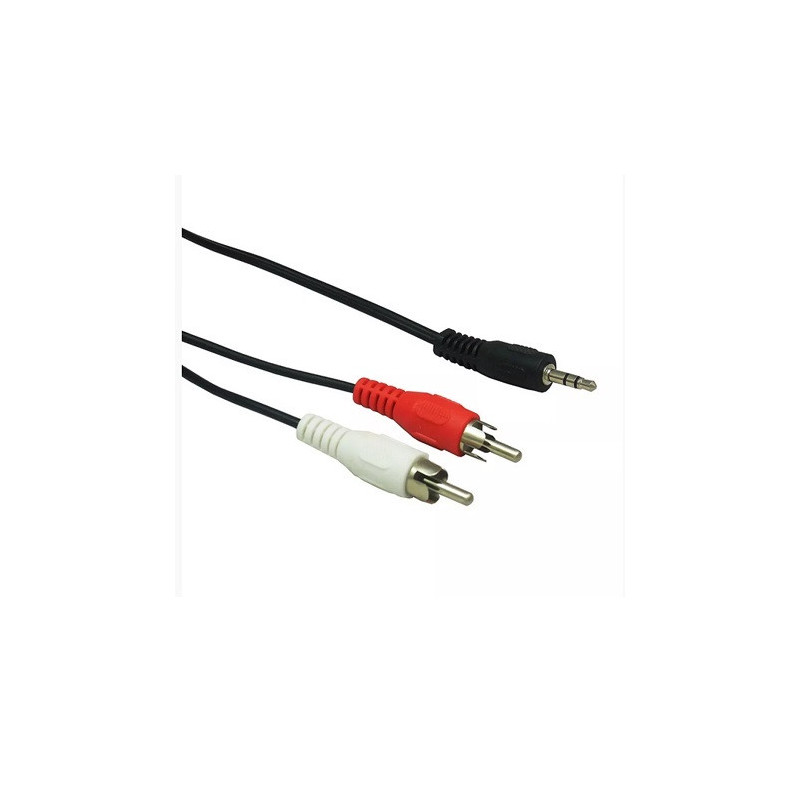 Cable "Y" para Audio 2 Plugs RCA 1 Plug 3.5 Estere