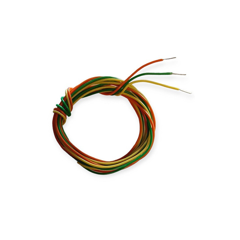 Alambre AWG 22 verde, amarillo y naranja