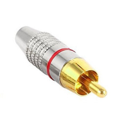 Plug RCA metalico rojo...