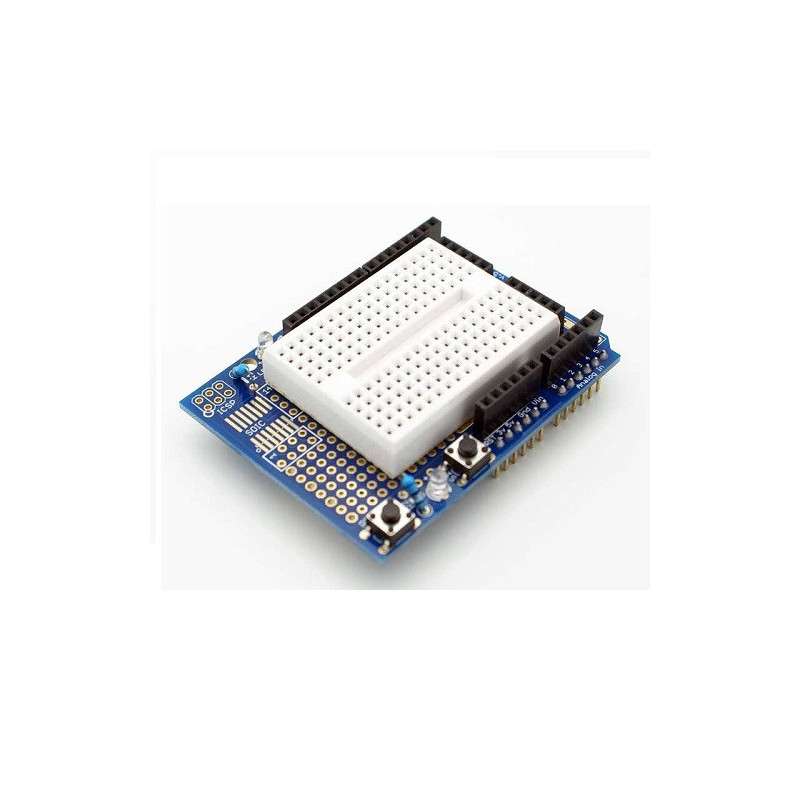 Shield arduino UNO prototipo con mini protoboard