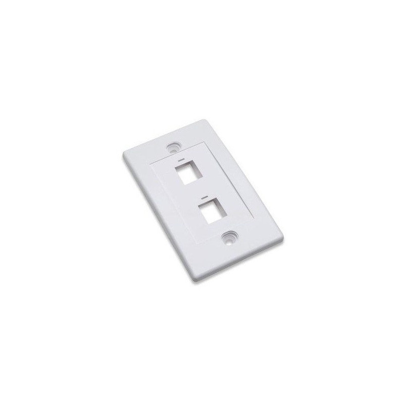 Placa de pared rectangular para 2 conector RJ45