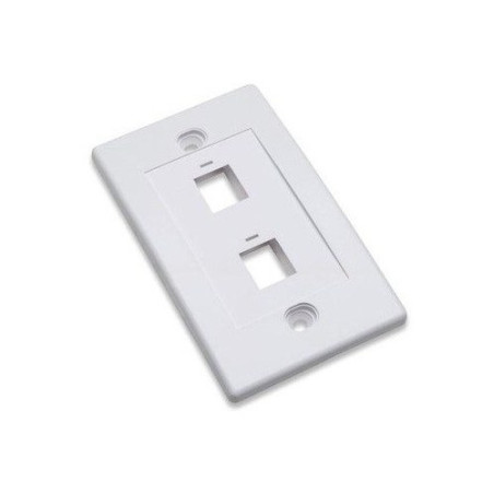 Placa de pared rectangular para 2 conector RJ45