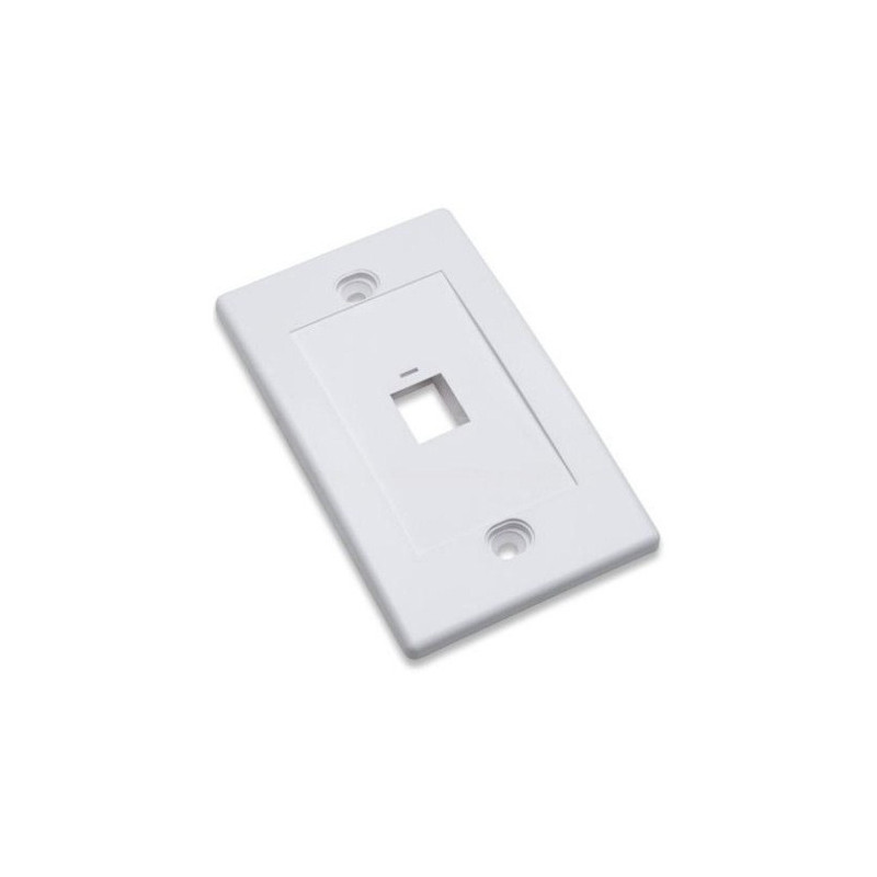 Placa de pared rectangular para 1 conector RJ45