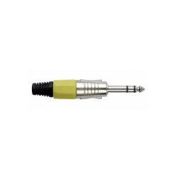 Plug TRS 6.3mm metalico estereo amarillo CA-101ML