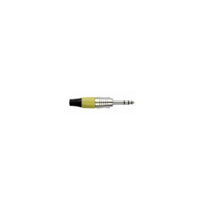 Plug TRS 6.3mm metalico estereo amarillo CA-101ML