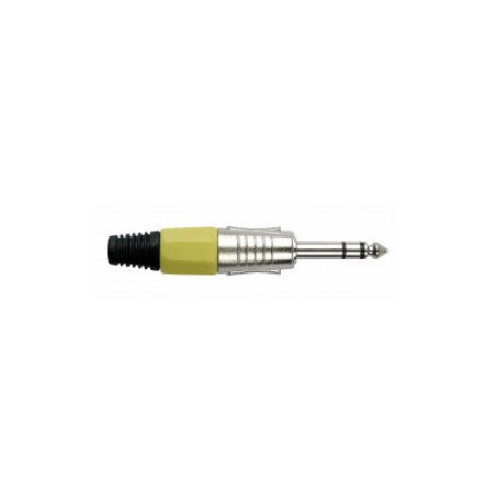 Plug TRS 6.3mm metalico estereo amarillo CA-101ML