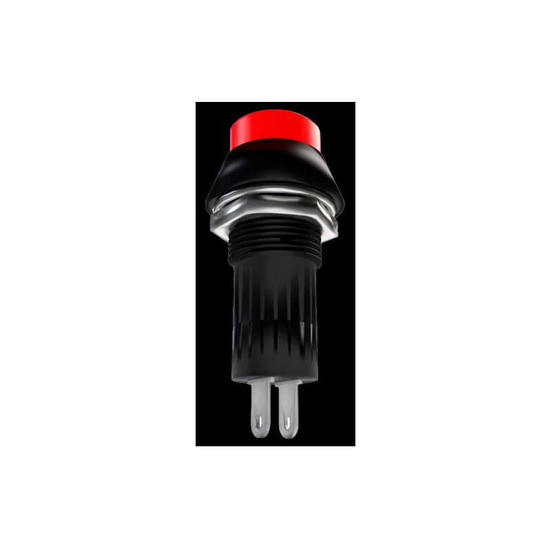 Pushbutton pulsador redondo rojo plastico PB-091