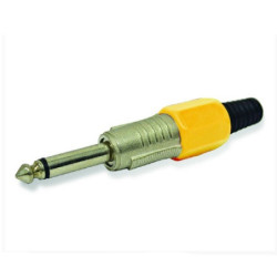 Plug TS 6.3mm metalico mono amarillo CA-091YL