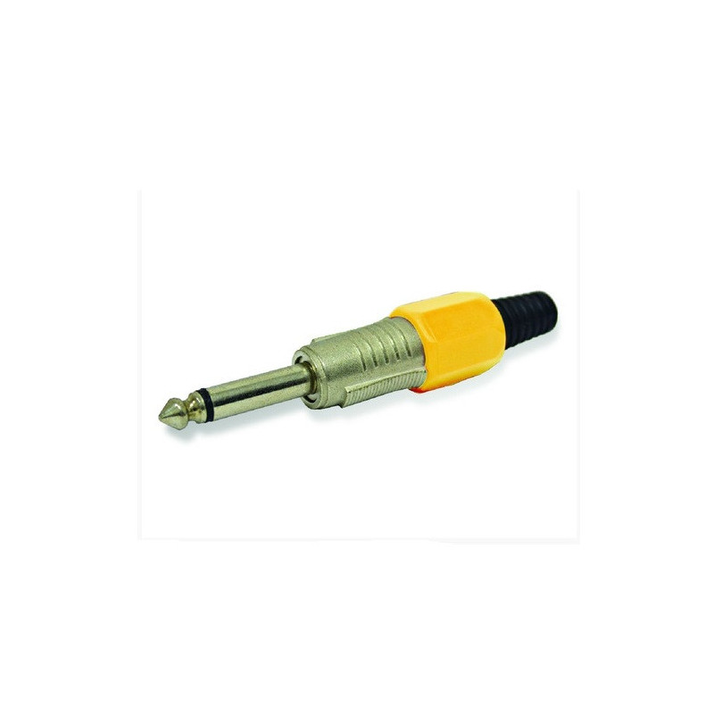 Plug TS 6.3mm metalico mono amarillo CA-091YL