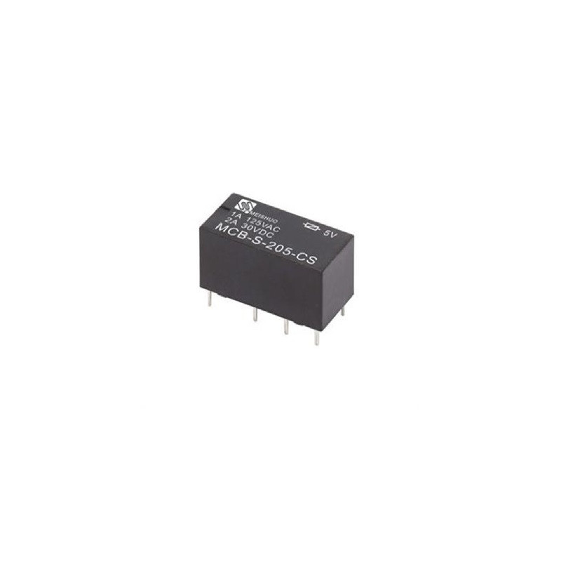 Relevador 5V 2P2T negro MCB-S-205-C-S