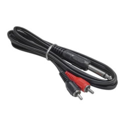 Cable para audio 1 alug 6.3mm mono 2 RCA macho 1.8