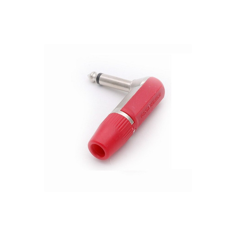 Plug TS 6.3mm metalico mono rojo en L CA-093LRD