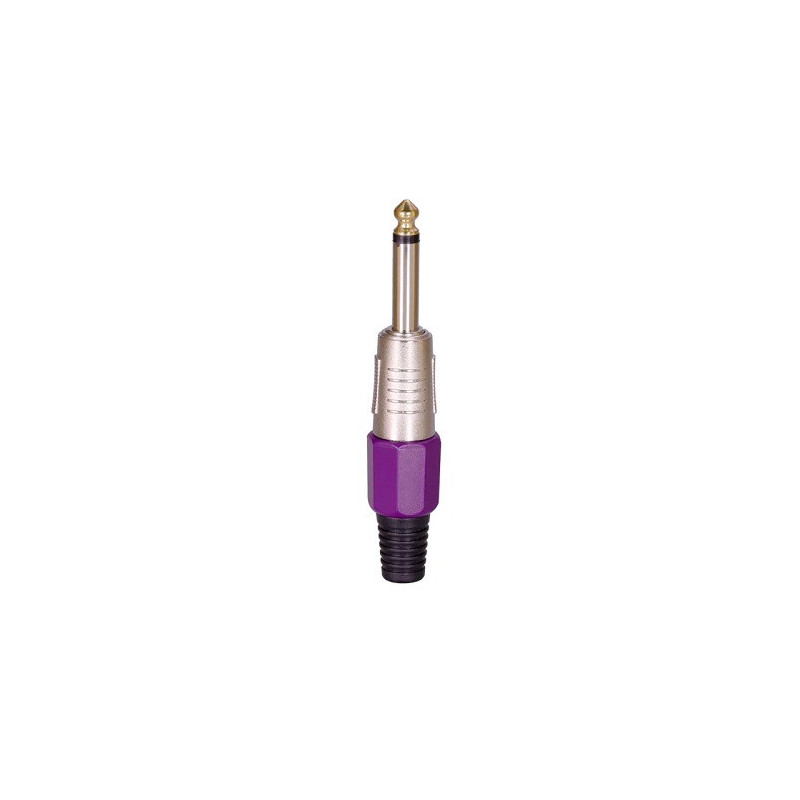 Plug TS 6.3mm metalico mono morado CA-091PR