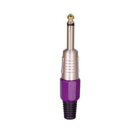 Plug TS 6.3mm metalico mono morado CA-091PR