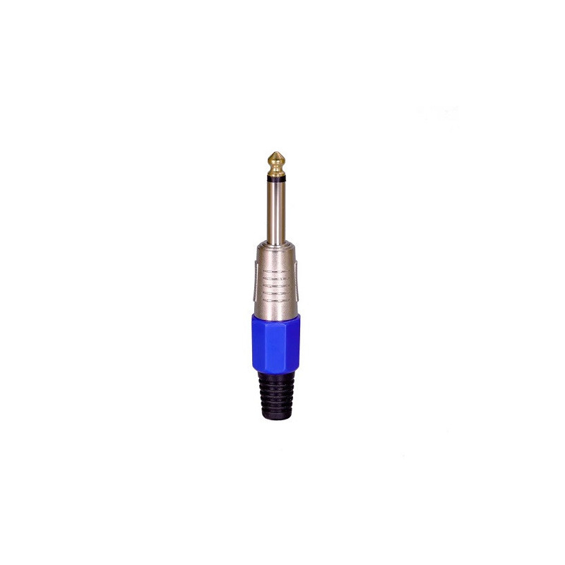 Plug TS 6.3mm metalico mono azul CA-091BL