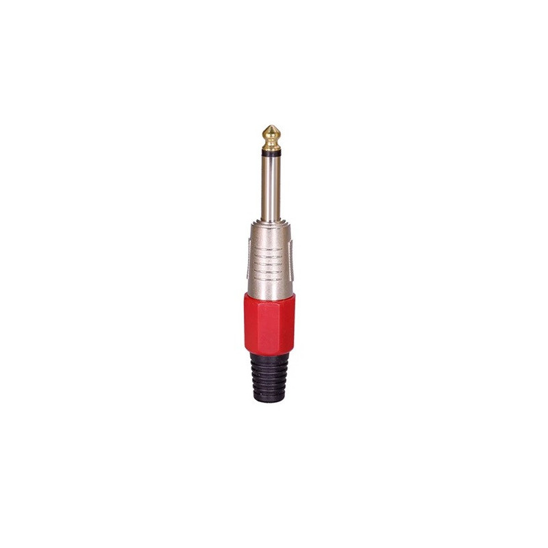 Plug TS 6.3mm metalico mono rojo CA-091RD