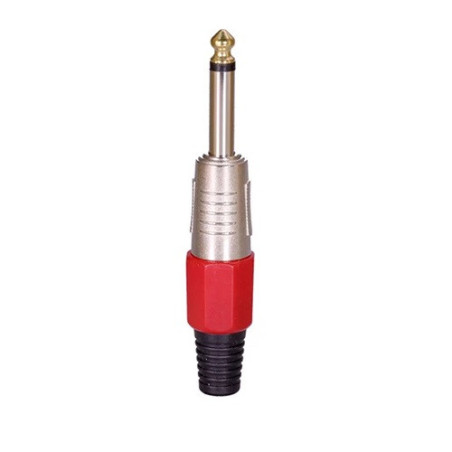 Plug TS 6.3mm metalico mono rojo CA-091RD