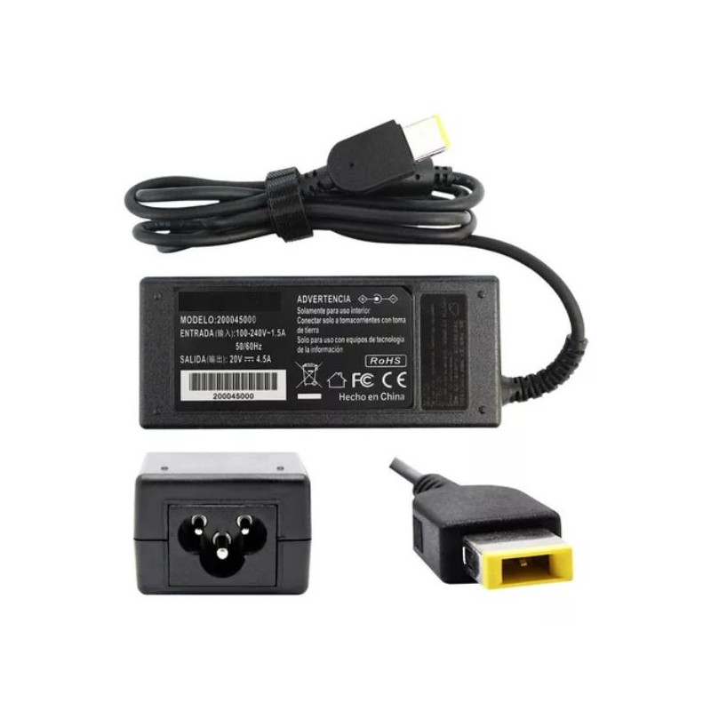 Adaptador Laptop Lenovo 20v 4.5a cuadrada