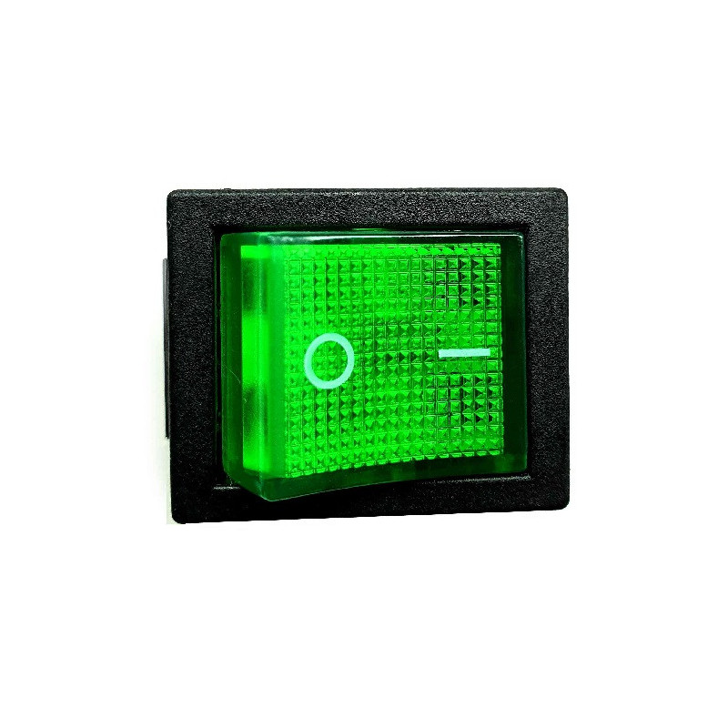 SW-050GR Switch grande rectangular 2P2T AC verde c