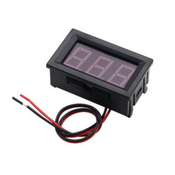 Mini Voltimetro digital 0V a 100V rojo 2 cables